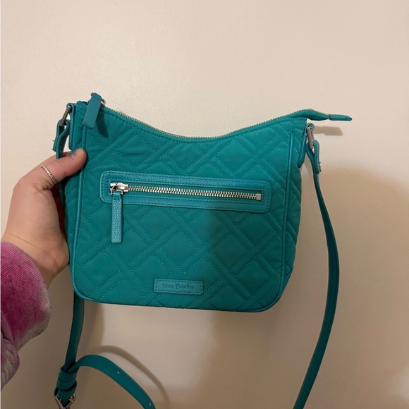 VERA BRADLEY MINI VIVIAN CROSSBODY TURQUOISE ID Case Cell Phone Crossbody Bundle - Picture 7 of 9